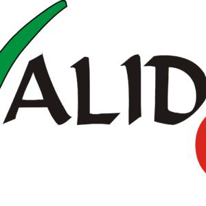 The brand that indicates the efficacy of the cosmetics and their quality is indicated by this logo made up of a letter: "V" in green colour, letters: "alid" in black and letter: "Q" in red